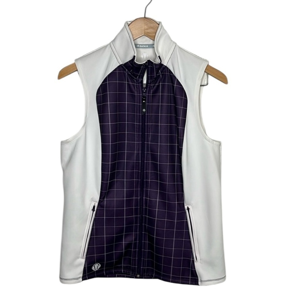 Sunice White Purple Full Zip Gold Vest Women Size L